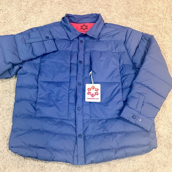 Obermeyer Explorer Down Shirt Jacket Mens 2XL Blue Waterproof Puffer $249 NWT - Picture 2 of 6